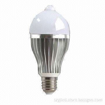 5W PIR Sensor LED Bulb with Infrared Human-body Sensor, Voice-control, Light-control Function